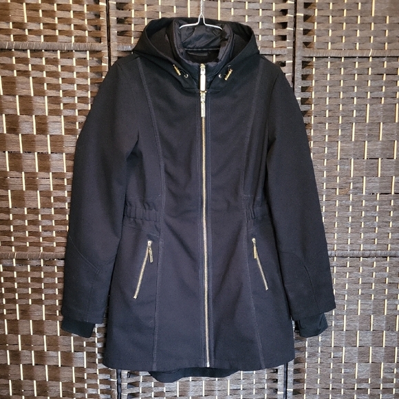 Betsey Johnson Black Utility Jacket with Gold Zippers - Picture 1 of 9